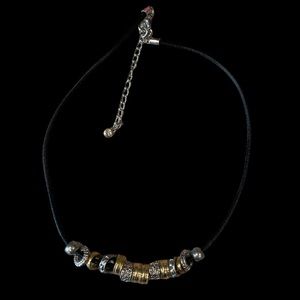 Black leather Choker Necklace